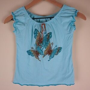 Vintage Y2K Joe Boxer Butterfly Top Size Medium 13.5x16.5